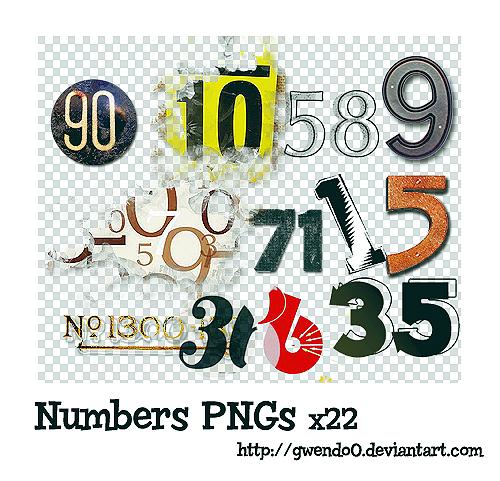 Numbers PNG x22 by gwendo0