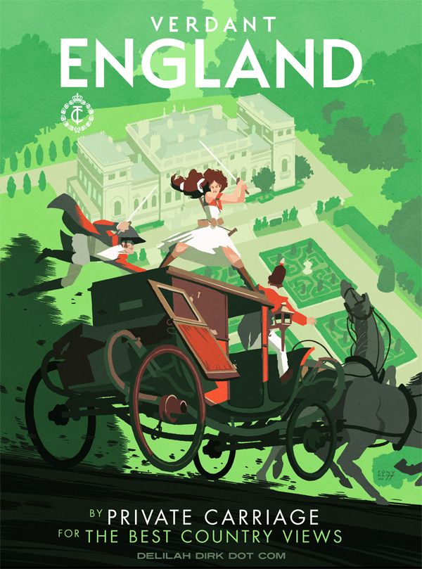 Delilah Dirk 'Travel Poster' - VERDANT ENGLAND by TangoCharlieESQ