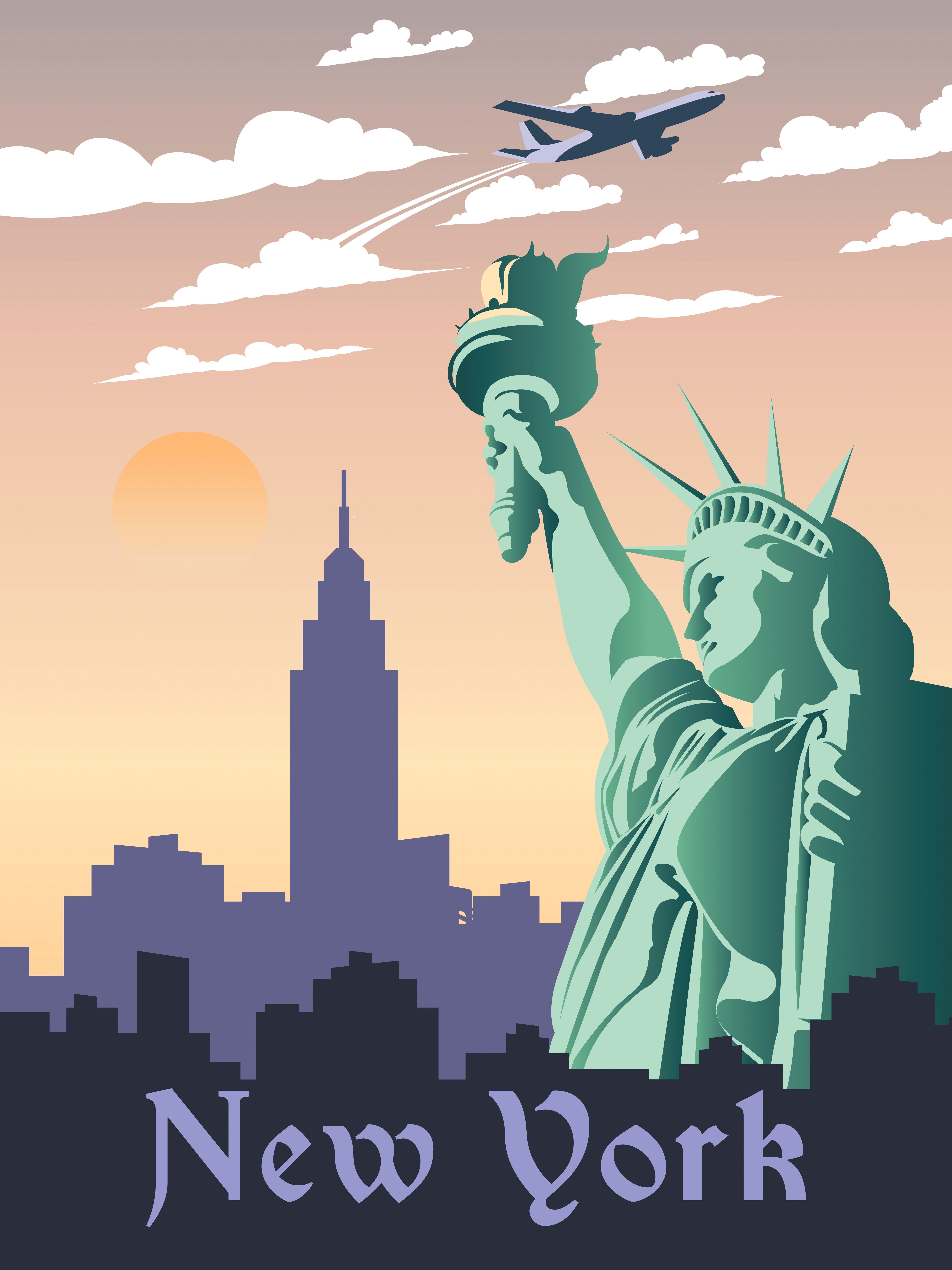 Retro New York Travel Poster by LiquidSoulDesign