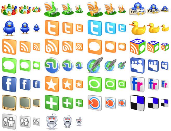 Free 3d Social Icons by aha-soft-icons