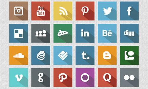 Flat Free Social Media Icons