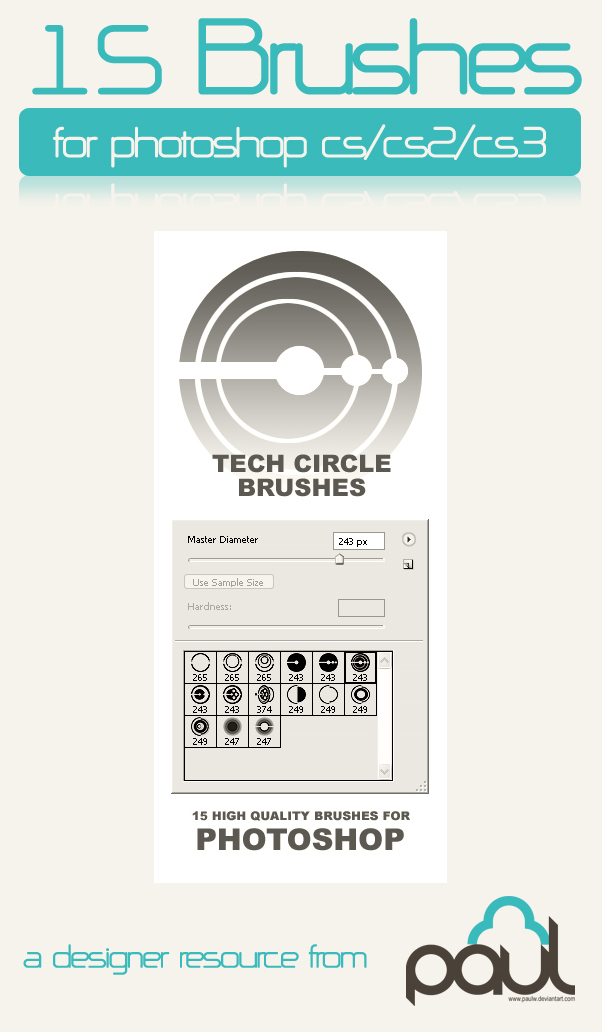 15 Tech Circle Brushes by STL1