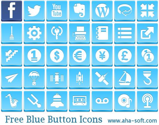 Free Blue Button Icons by aha-soft-icons