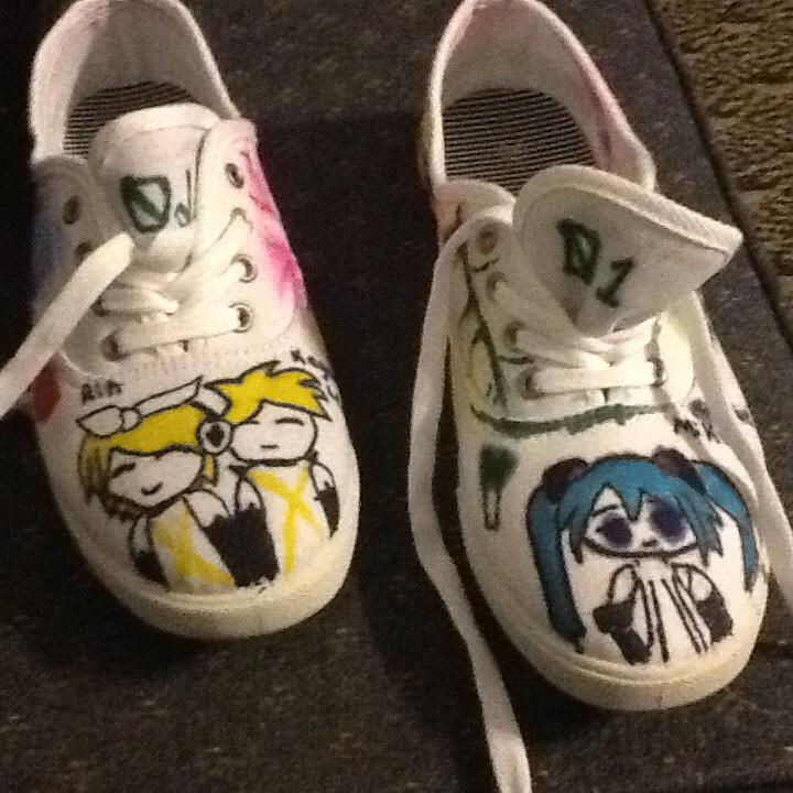 Vocaloids on my shoes! by Moonstar2314